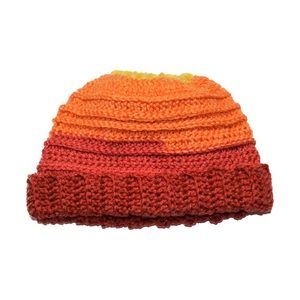 Rainbow Toddler Ribbed Beanie 1T-2T Hand Crocheted